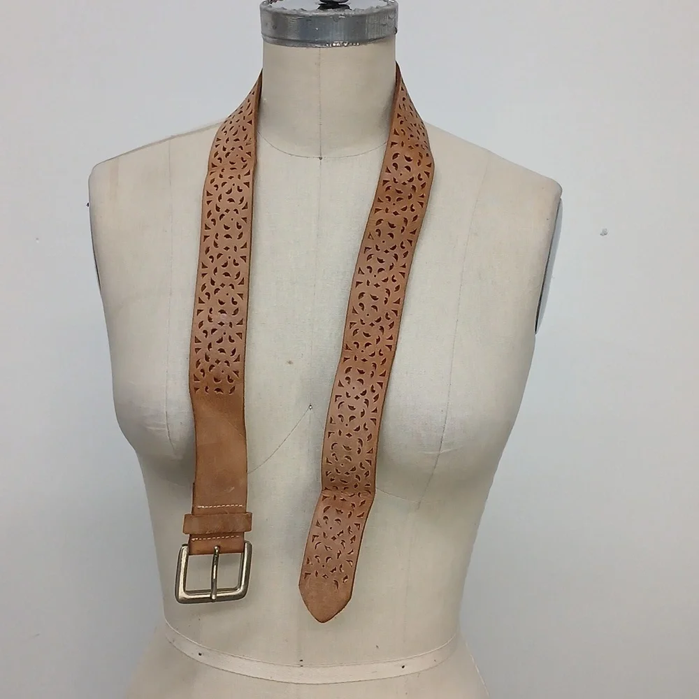 Leather Cut Out Belt Made in India / Size S/M